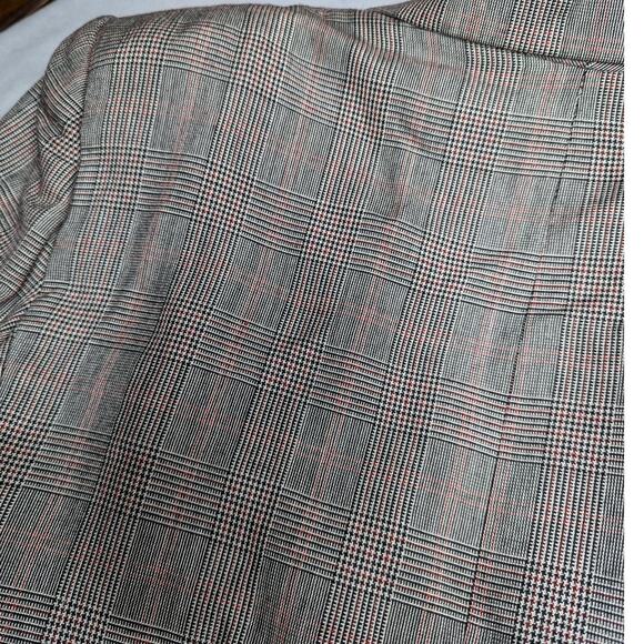 Vtg 1990s Saville Black White Plaid Two Button Classic Preppy Blazer Jacket 20 - Picture 3 of 4